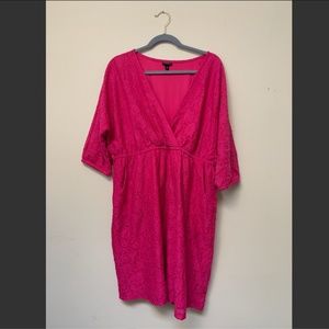 EUC Torrid Bright Pink Lace Dress